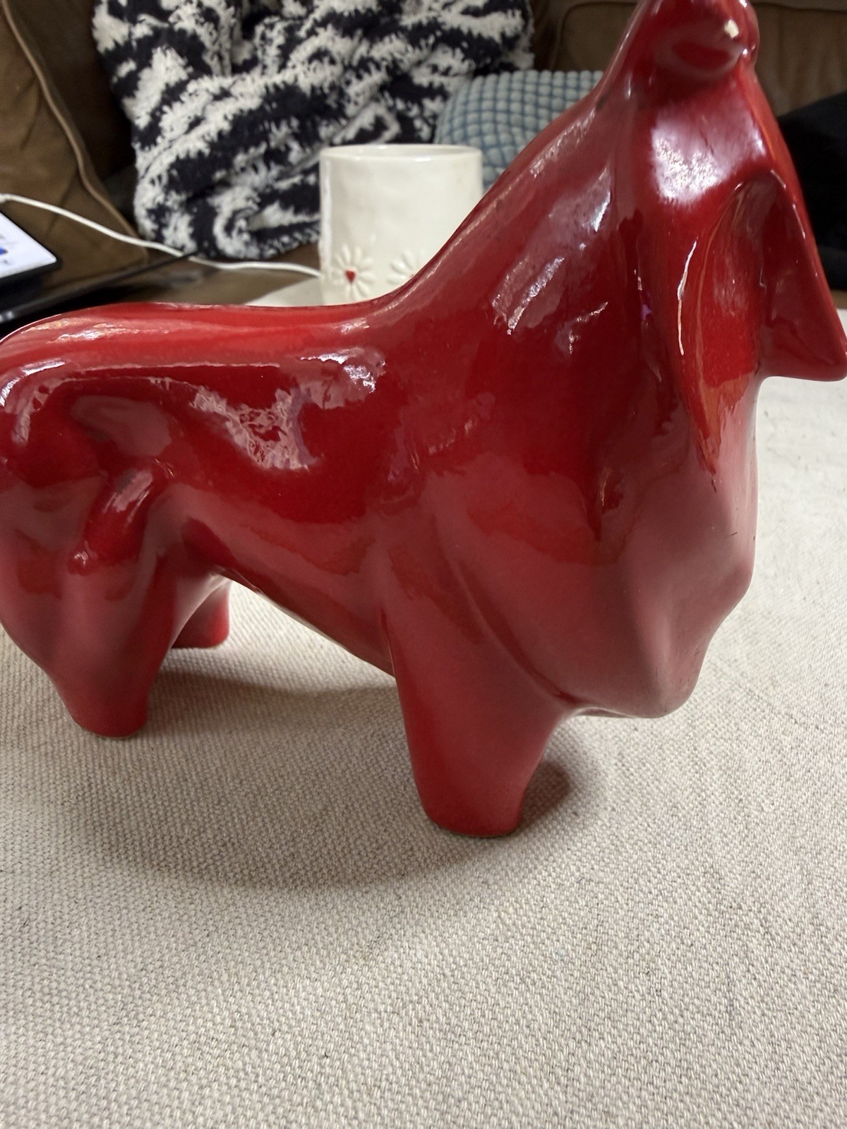 Vintage INARCO Japan Red Ceramic Collie Lassie Dog Figurine Mid Century 6.5in