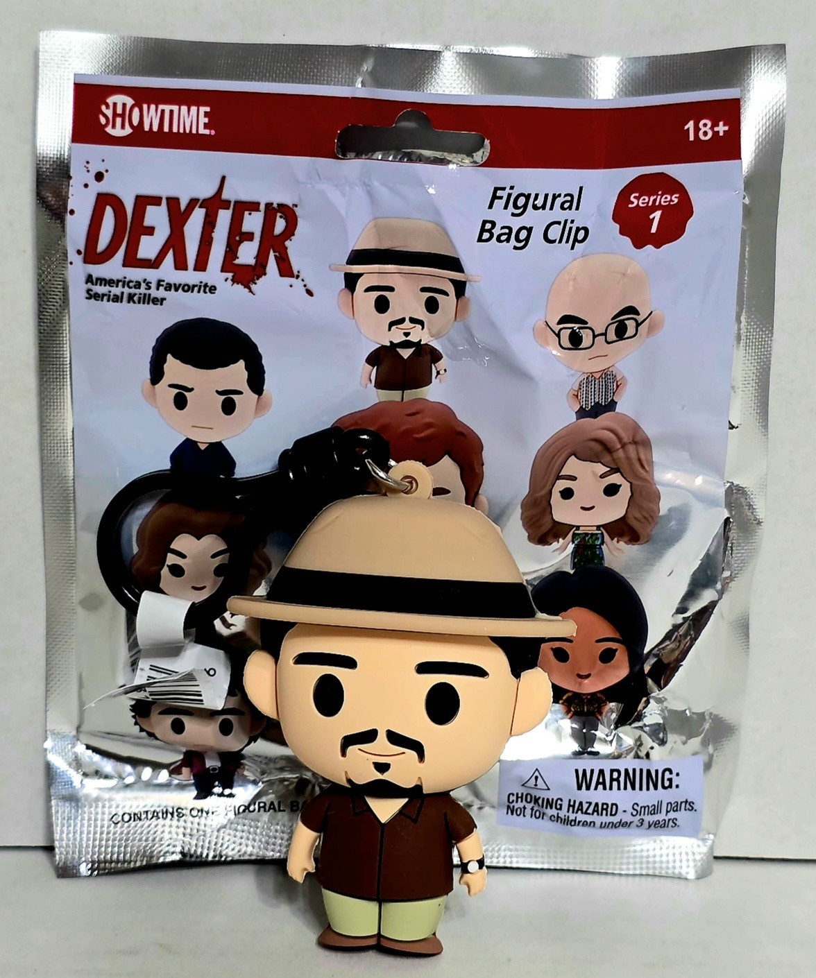 Dexter Series 1 Figural Bag Clip Keychain Detective ANGEL BATISTA