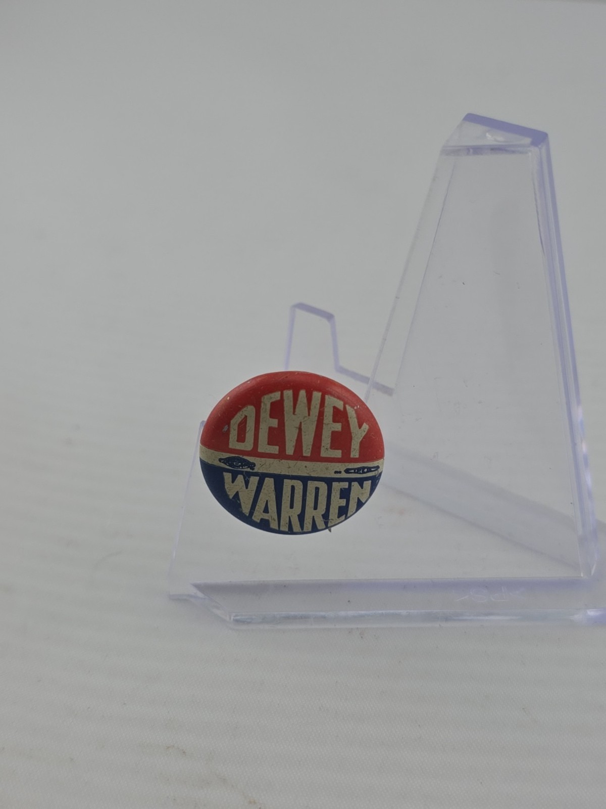1948 Dewey Warren Presidential Campaign Jugate Buttons, Vintage Pinback Pair
