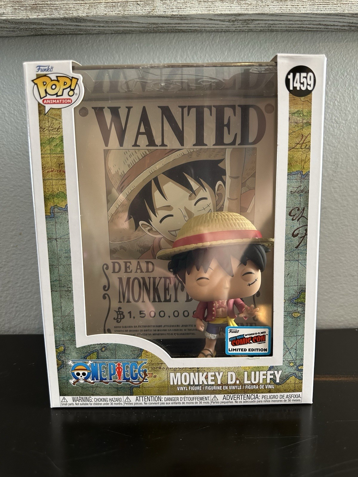 Funko Pop Monkey D Luffy #1459 Wanted Poster OFFICIAL NYCC 2023 STICKER