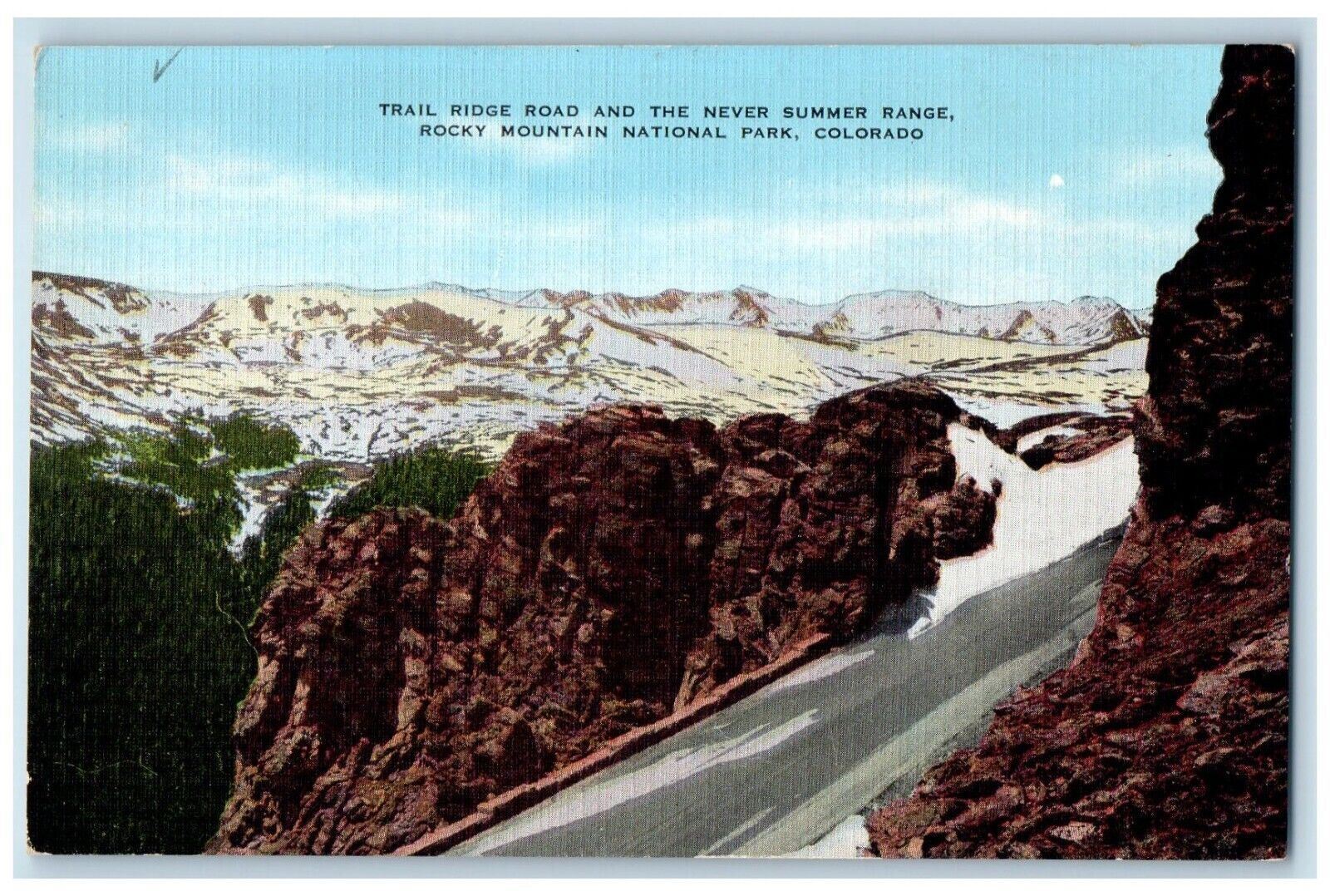c1930\'s Trail Rail Road Summer Range Rocky Mountain National Park CO Postcard