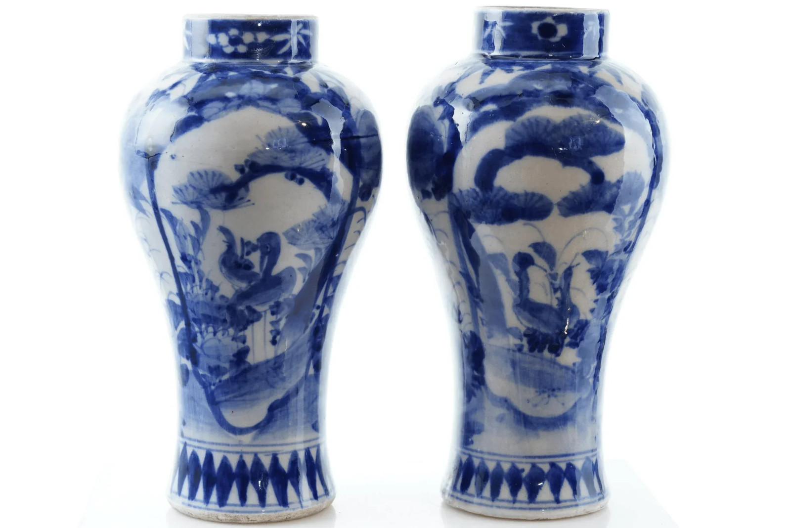Antique Meiji period Japanese vases