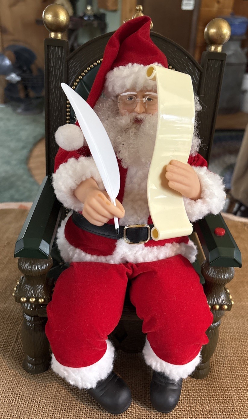 Gemmy Christmas Animated Santa with List 1998 Vintage Great Condition Works