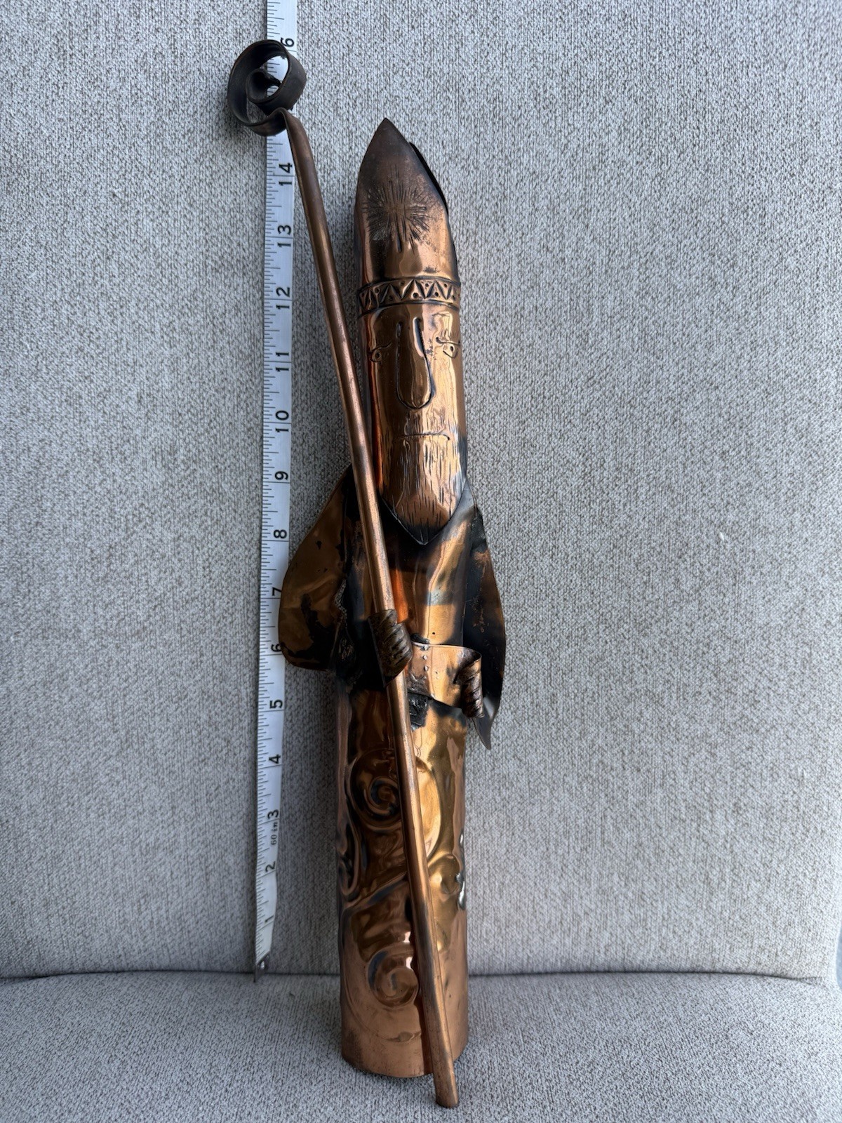 Vintage Fergus O’Farrell St Patrick Copper Metal Sculpture Made Ireland 15”