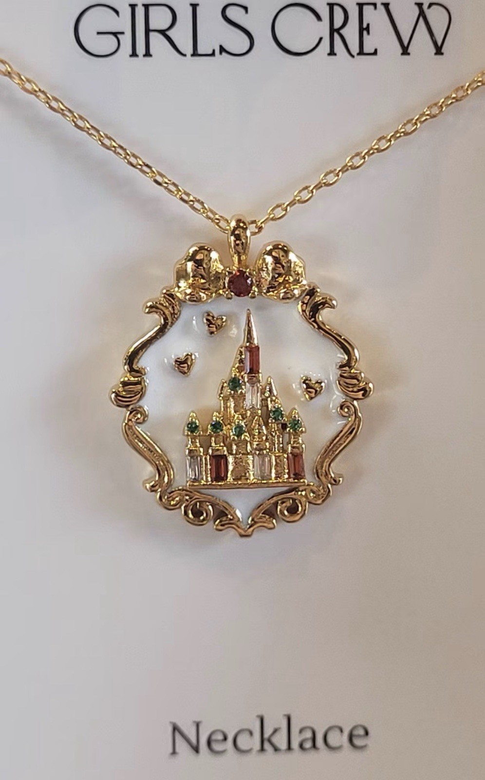 2026 Disney Parks Christmas Castle Necklace Girls Crew Fireworks NEW
