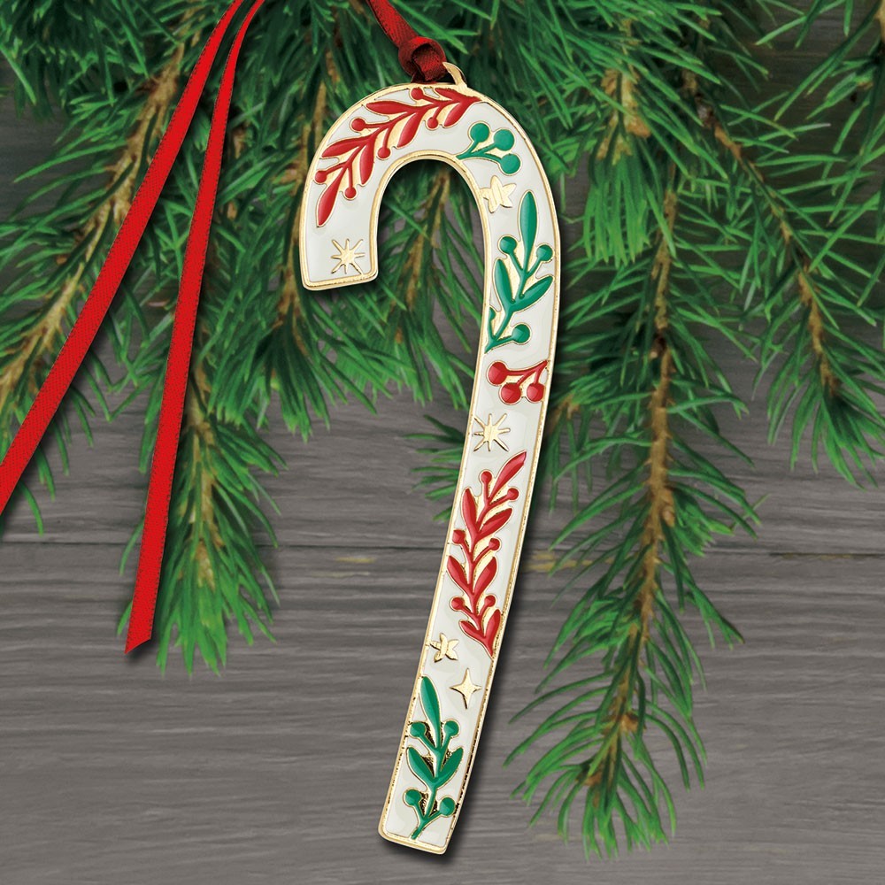 New 2026 Wallace Candy Cane 46th Edition Goldplate & Enamel Ornament NIB