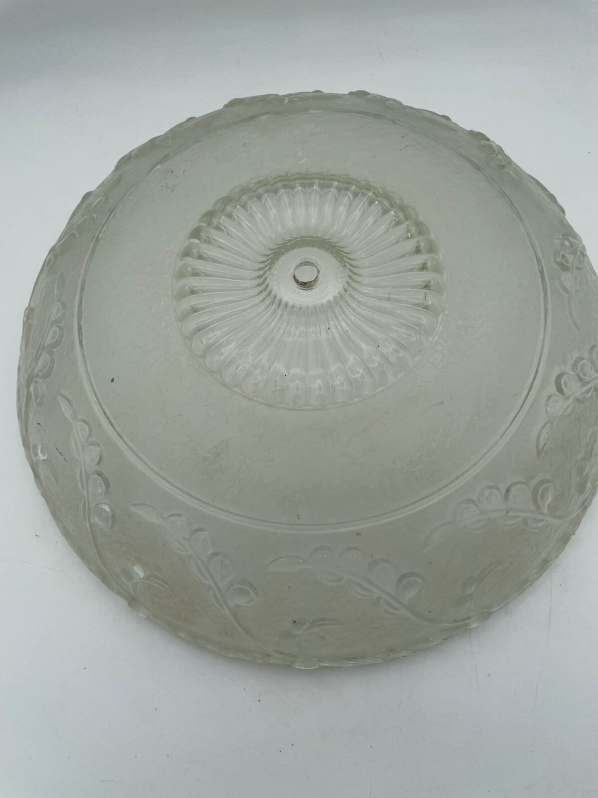 Vintage Frosted and Clear Pressed-Glass Shade