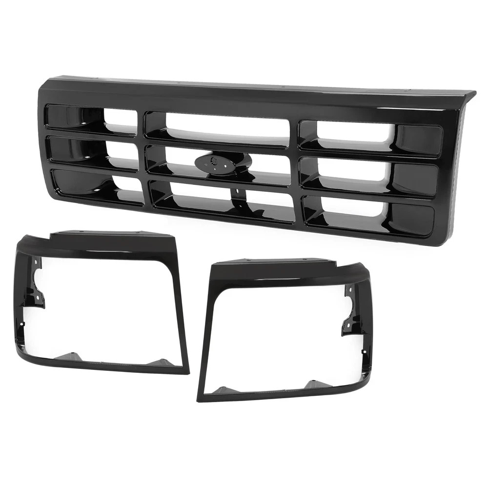 Grill+Headlight Bezels Compatible with 1992-1996 Ford Bronco F-150 F-250 F-35...