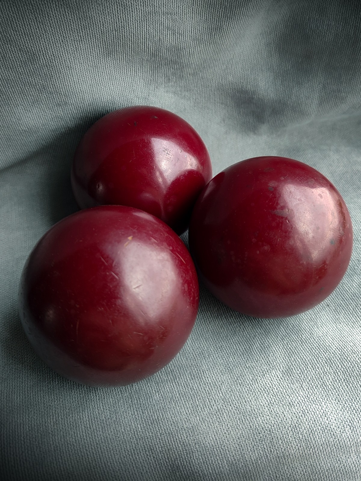 206g Ø61,5 CATALIN Billiard Ball Vintage vines red Cherry Bakelite? Faturan? OLD