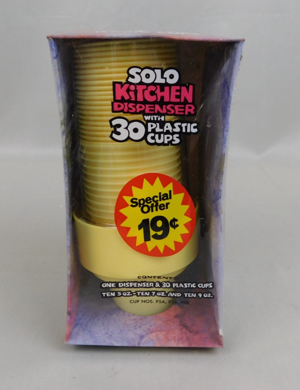 Vintage NOS 70s Retro Yellow Solo Kitchen Cup Dispenser #C590