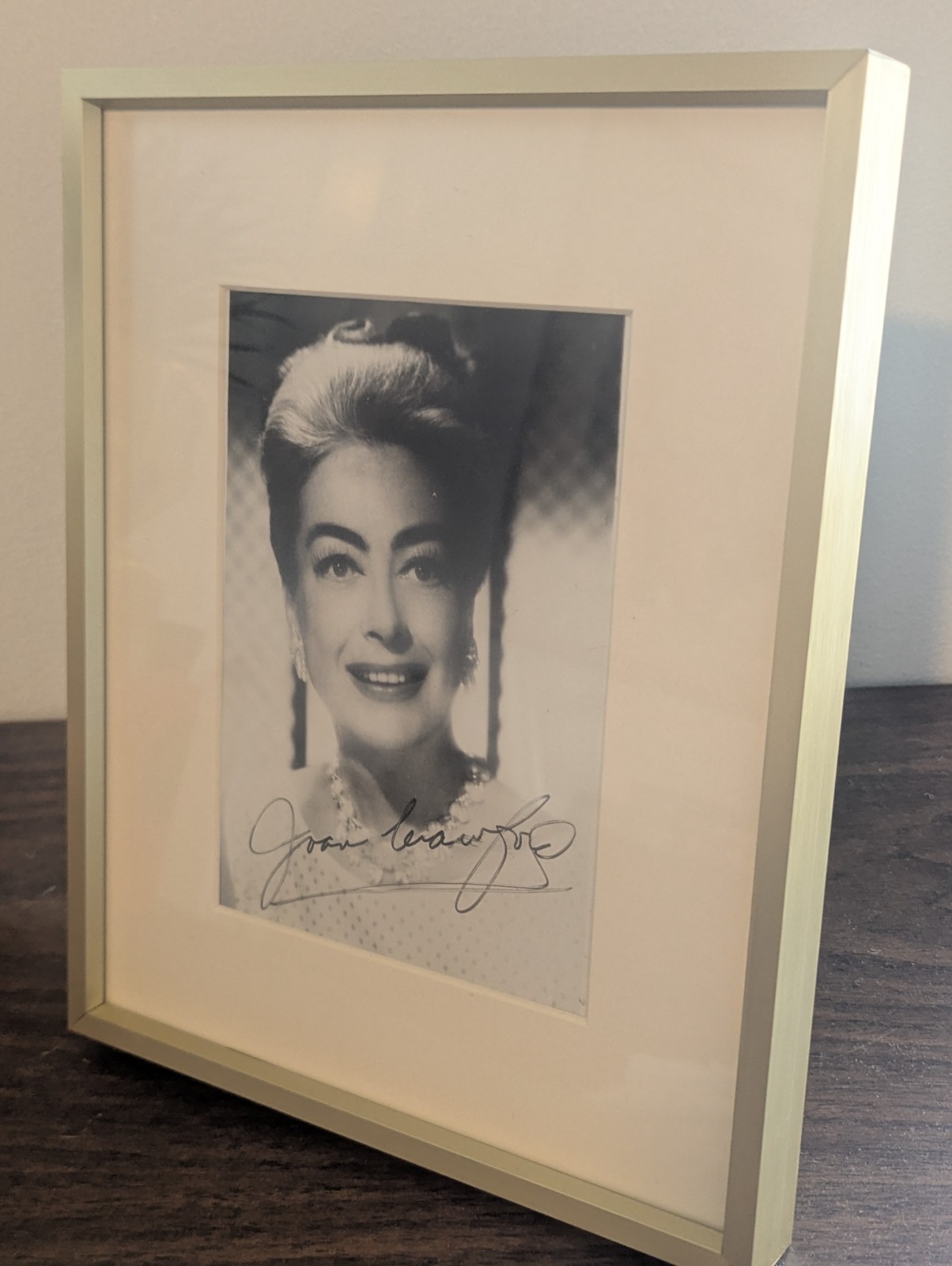 Joan Crawford Autograph In Brass Frame