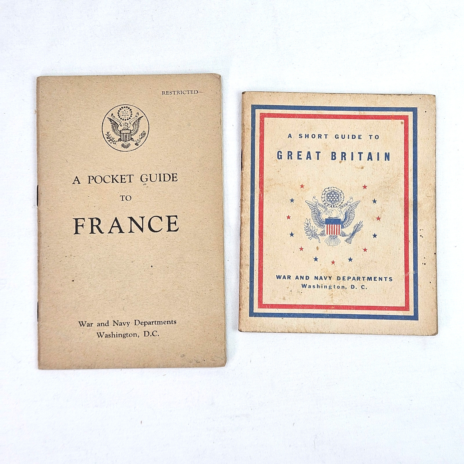 1944 Short Guide To Great Britain & France  WWII US Military War Department