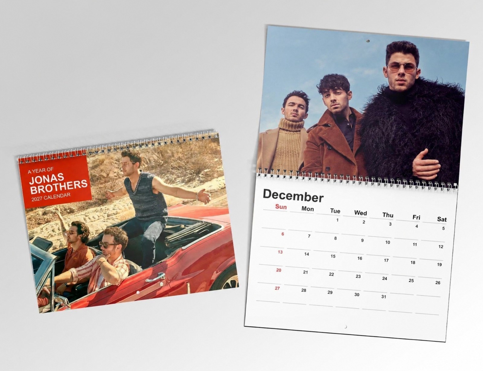 Jonas Brothers 2027 Wall Calendar, 20th Anniversary Tour Merch, Gift for Her Jonas Brothers 2027 Wall Calendar, 20th Anniversary Tour Merch, Gift for Her