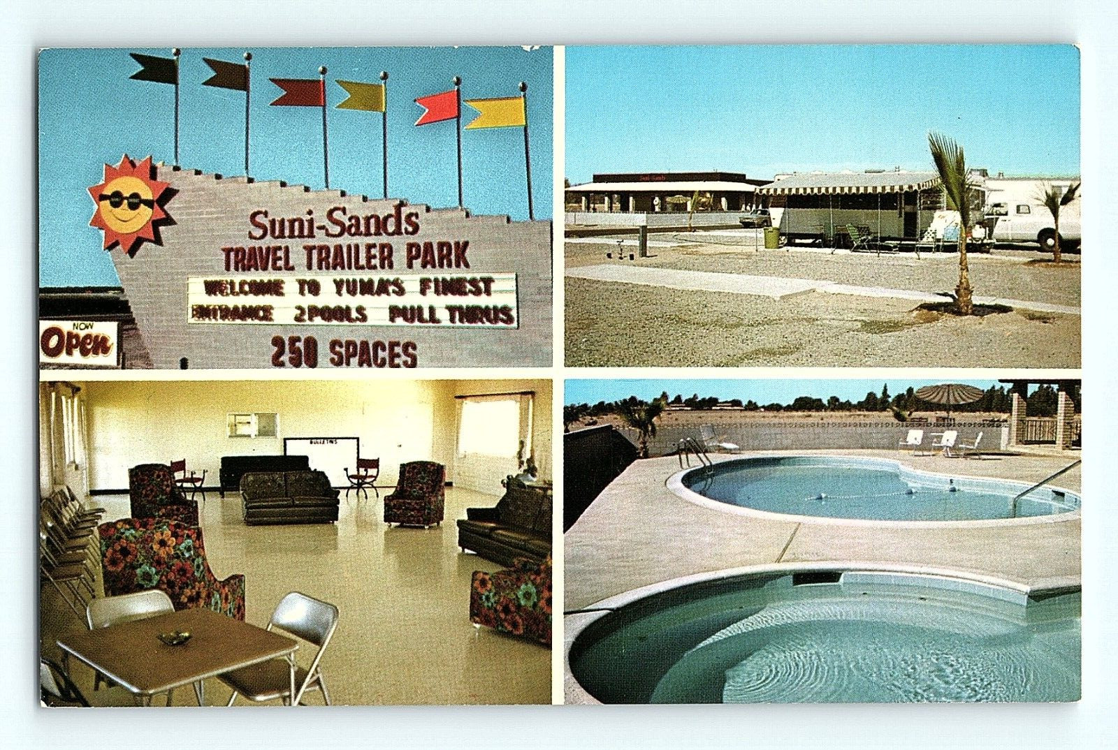 Yuma, Arizona Suni Sands Travel Trailer Park Pool Club House Hwy 80 Postcard D2 Yuma, Arizona Suni Sands Travel Trailer Park Pool Club House Hwy 80 Postcard D2