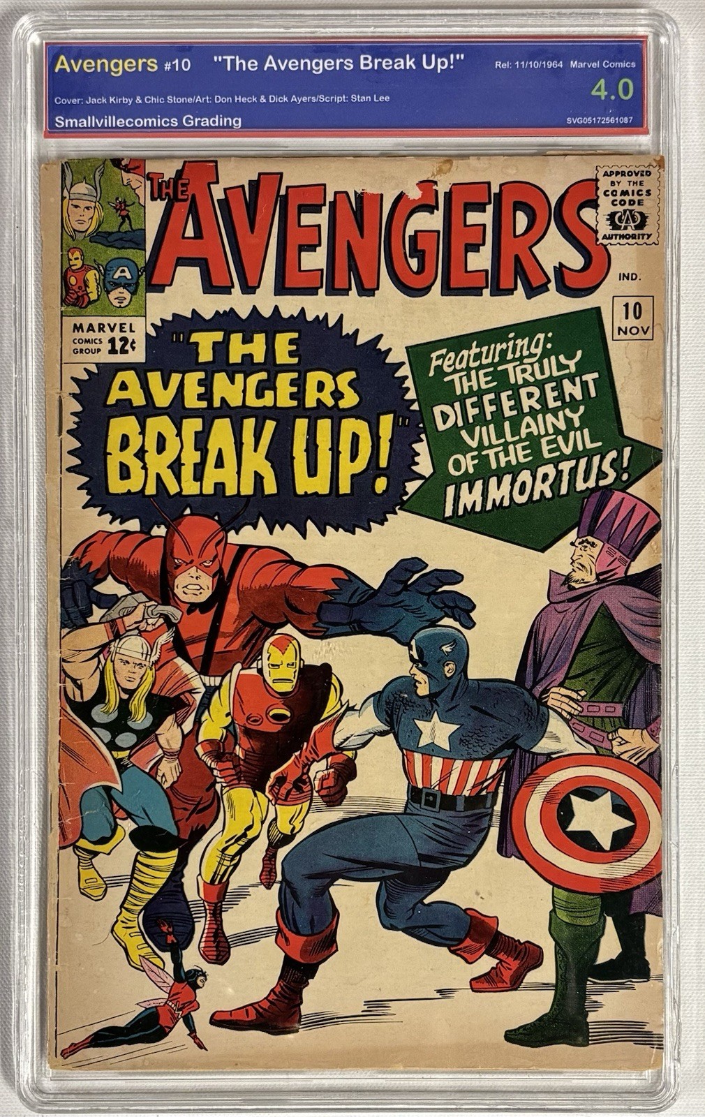 The Avengers #10 Graded 4.0 1st Immortus Marvel Comics Nov 1964 The Avengers #10 Graded 4.0 1st Immortus Marvel Comics Nov 1964