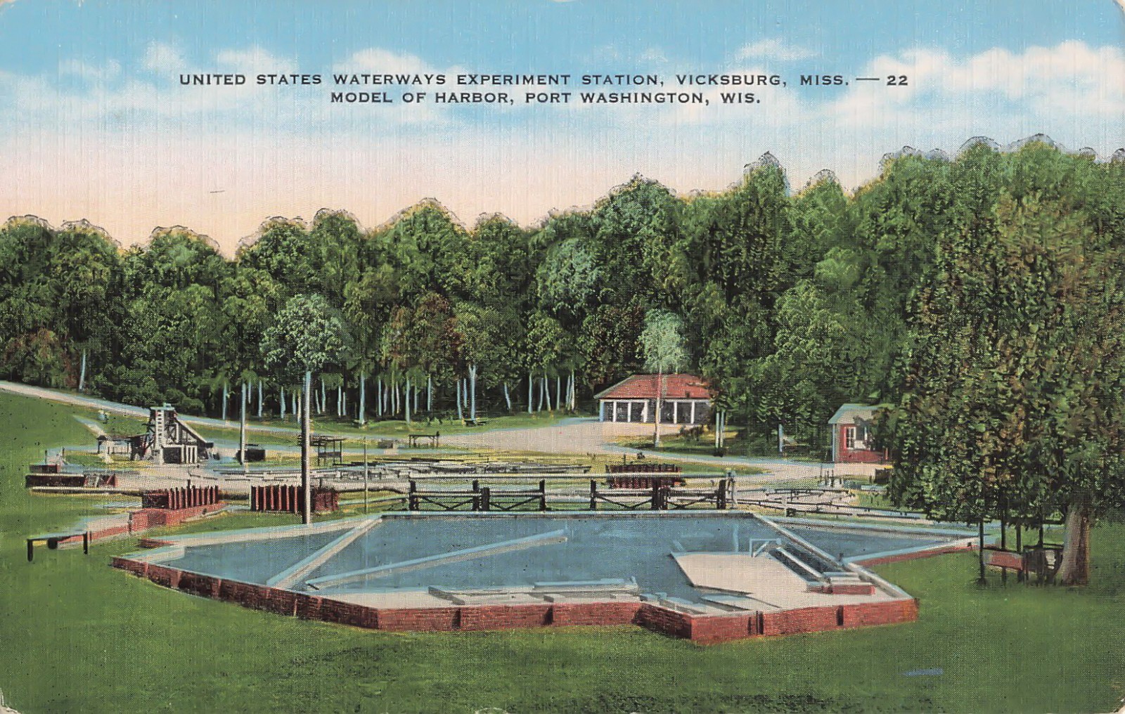 Vicksburg Mississippi Waterways Station Vintage Postcard Government Experiment