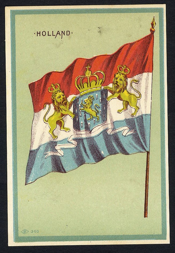 HOLLAND Netherlands Country FLAG 1880\'s Victorian Card