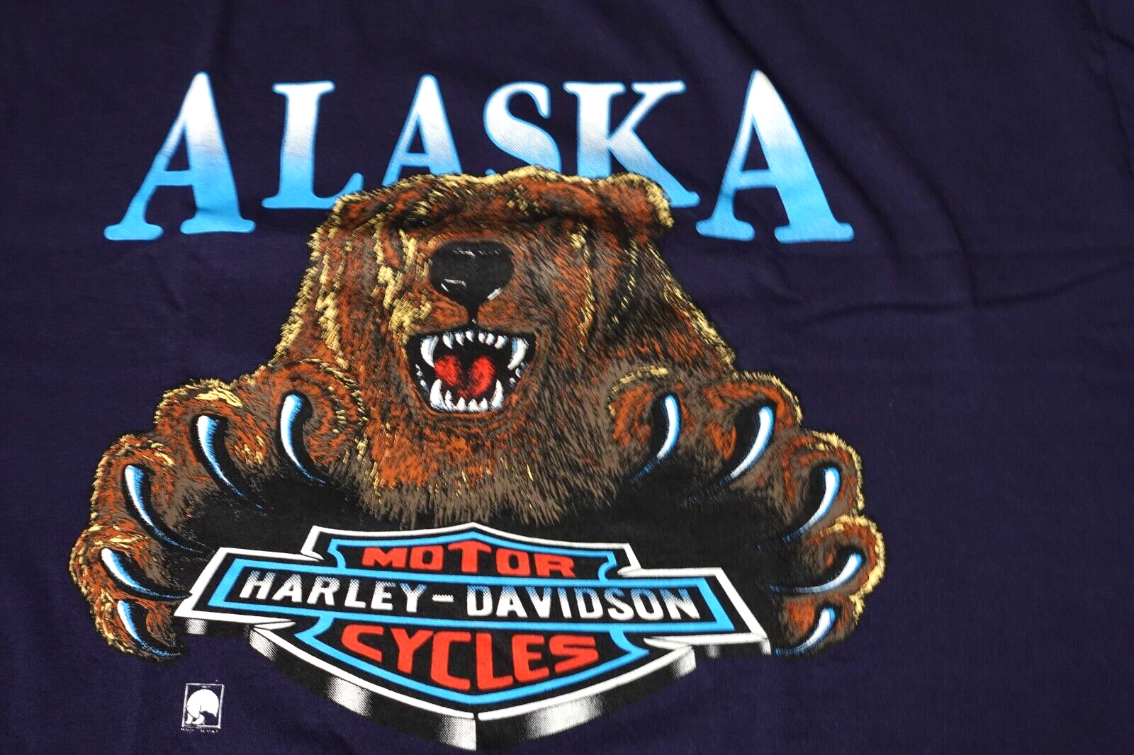 Vintage Harley Davidson XL , Anchorage Alaska Navy Blue , Good Condition