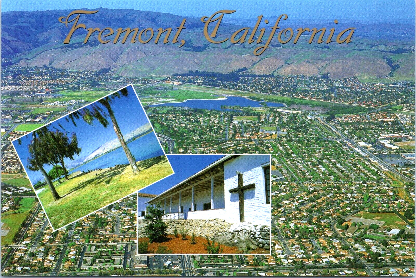 Beautiful Aerial Fremont CA Neighborhood Homes Mission San Jose Central Park