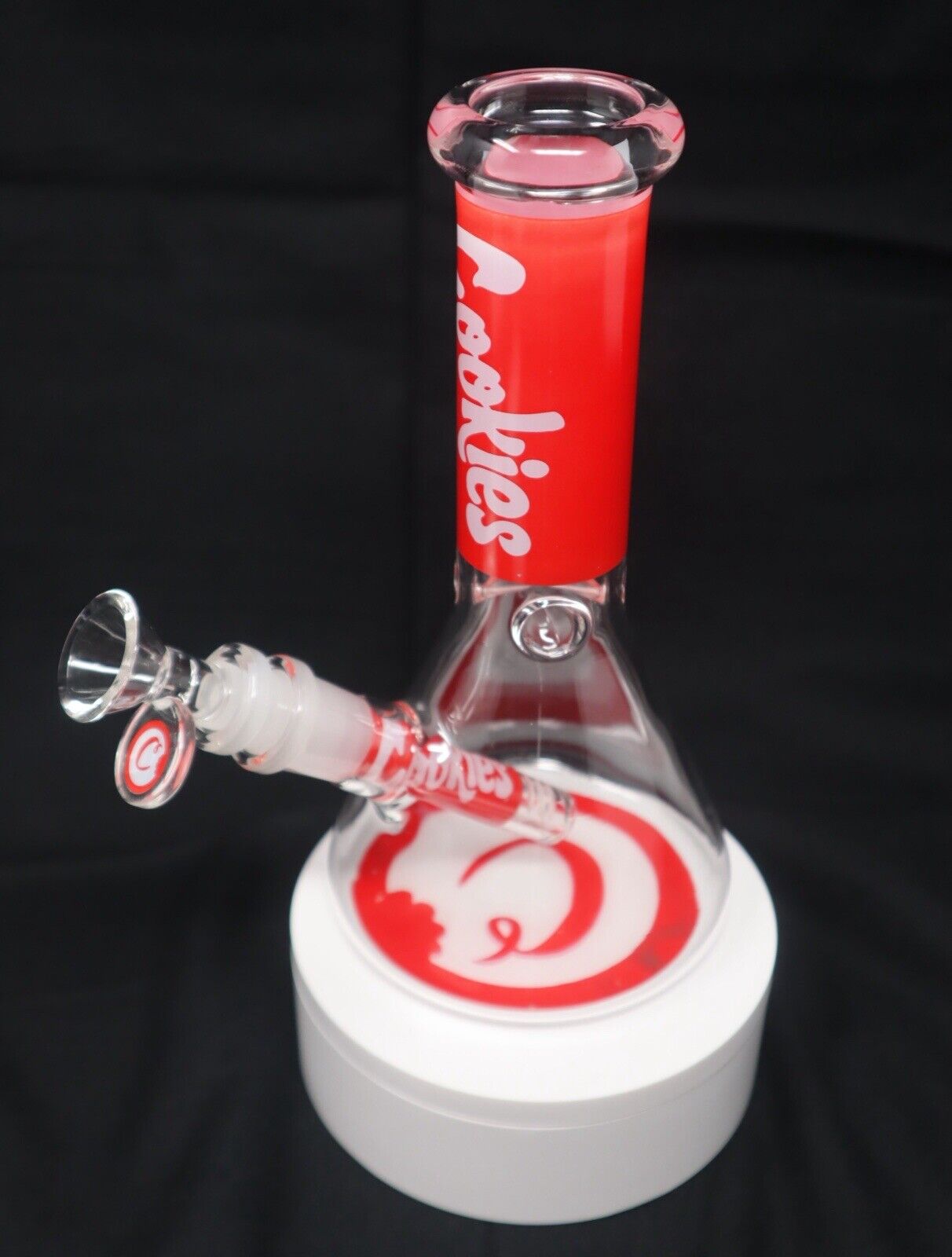 8” Cookies Red Thick Glass Beaker Bong Water Pipe