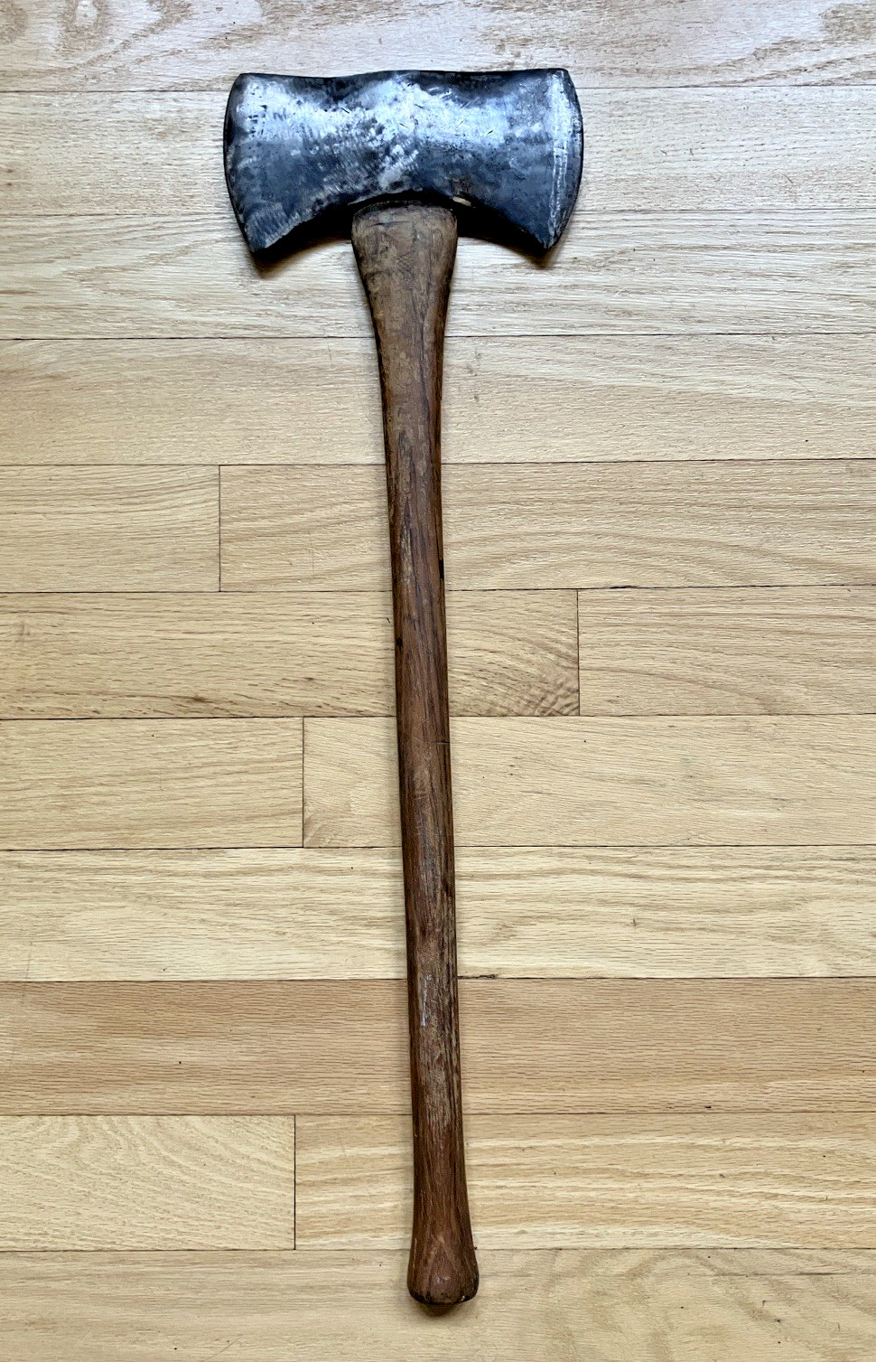 VINTAGE DOUBLE BIT CRUISER AXE w/ RIBBED EYE (TRUE TEMPER) on 28\