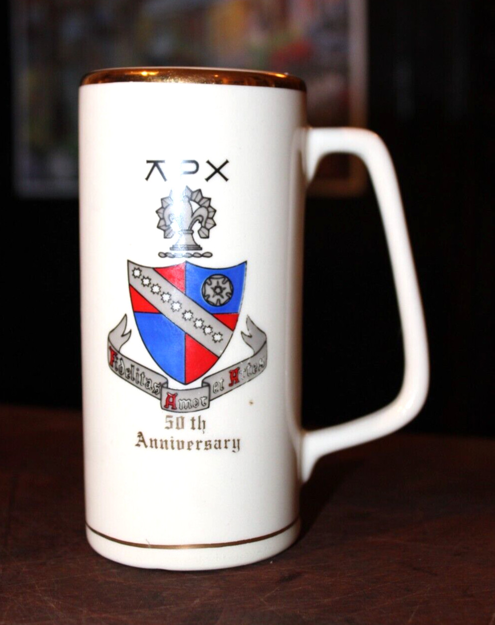 Vintage 1964 Fraternity Mug Cup 50th Ann. Fidelitas Amor et Artes