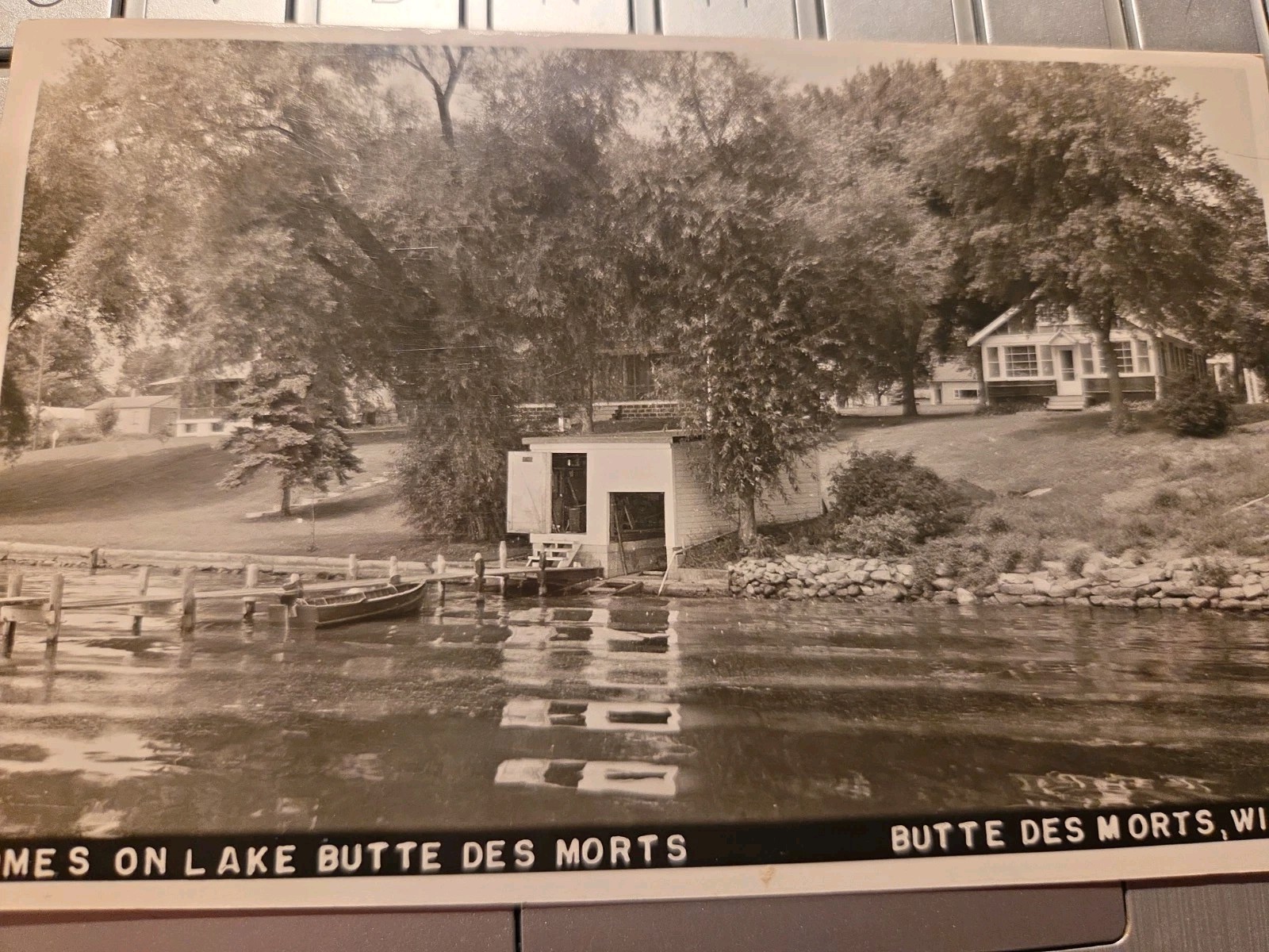 Butte Des Morts Wisconsin Homes On Lake Rppc Postcard A150