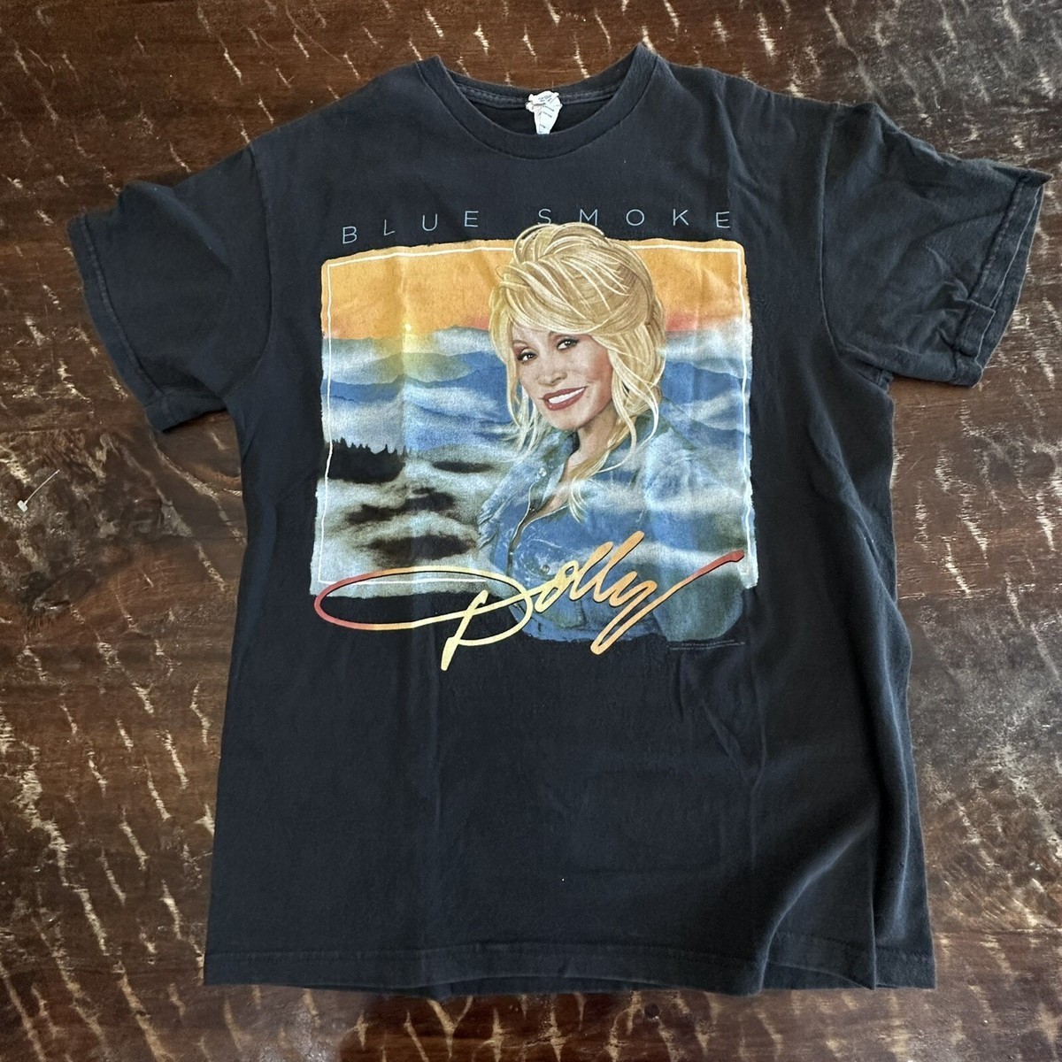 Dolly Parton 2014 Shirt Blue Smoke World Tour VTG Vintage Country Music U18.881