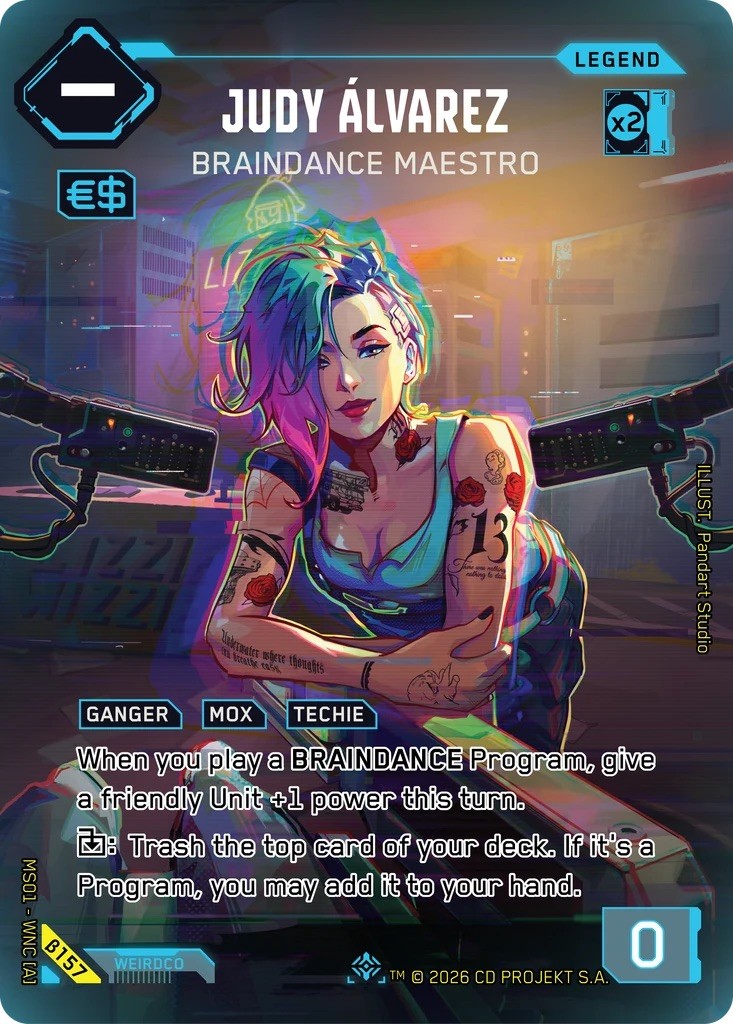 Judy Alvarez Iconic Rare B157 - Cyberpunk TCG Welcome to Night City Beta