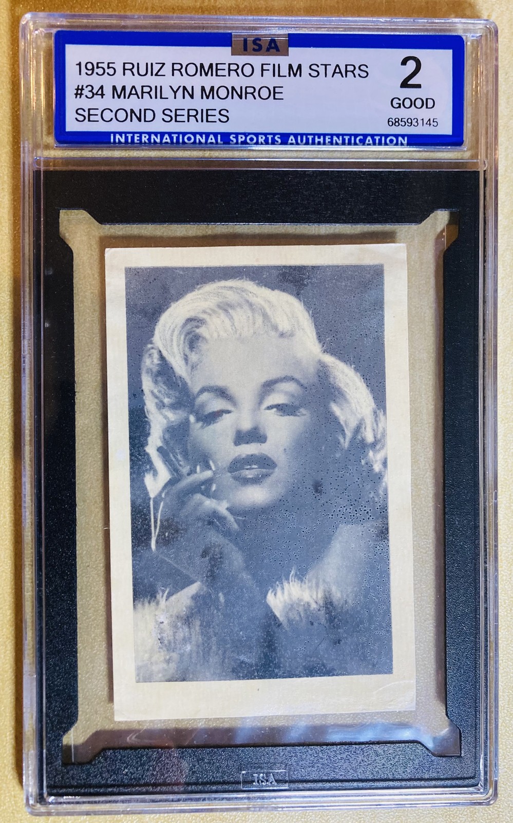 1955 Ruiz Romero Film Stars #34 Marilyn Monroe Trading Card ISA 2 Movie Pinup