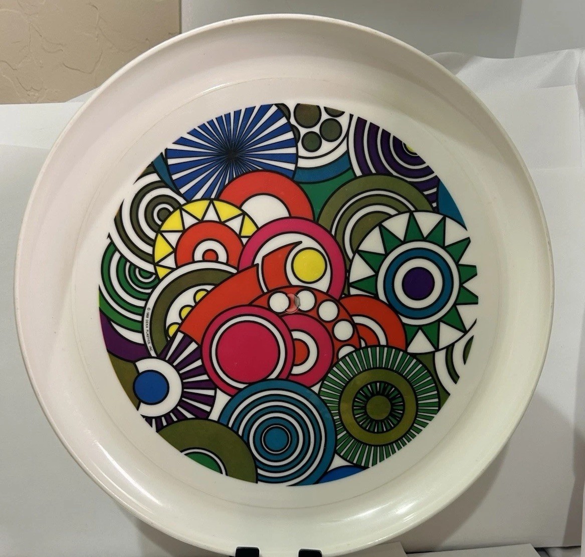 Vintage 1969 Deka Plastics Tot\' Em Tray No.140 Pop Art Shapes 12.75\