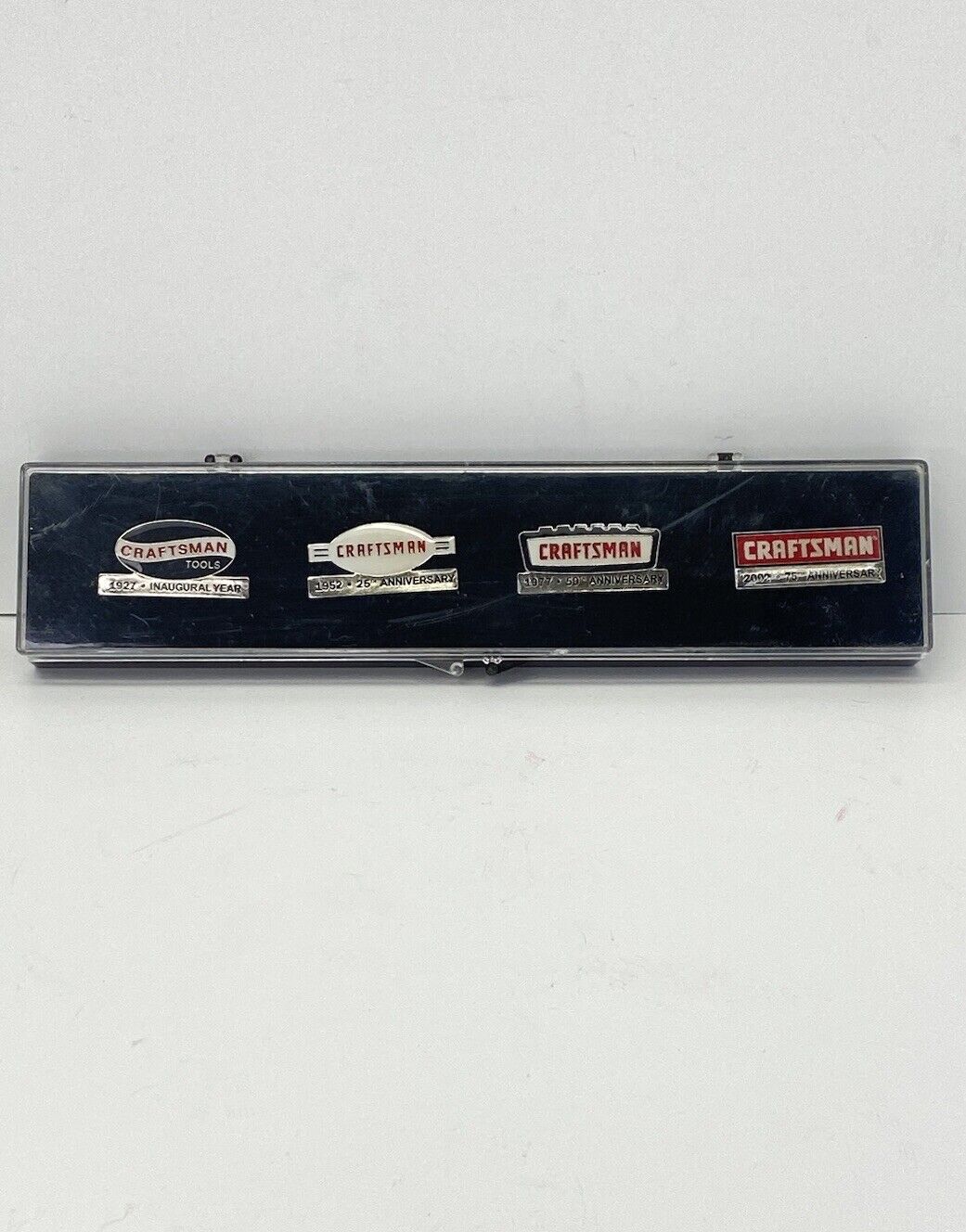 Craftsman Tools 75th Anniversary Set of 4 Lapel - Hat Pins Dates 1927 - 2002 NEW