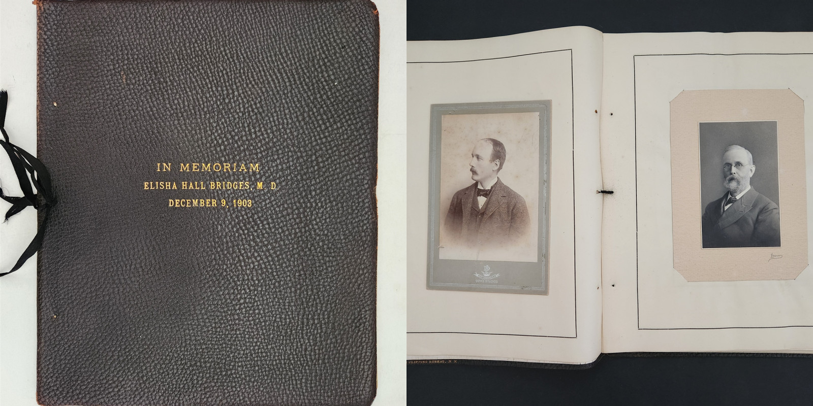 1903 antique PHOTOS LETTERS ogdensburg ny MEMORIAM ELISA HALL BRIDGES MD tribute