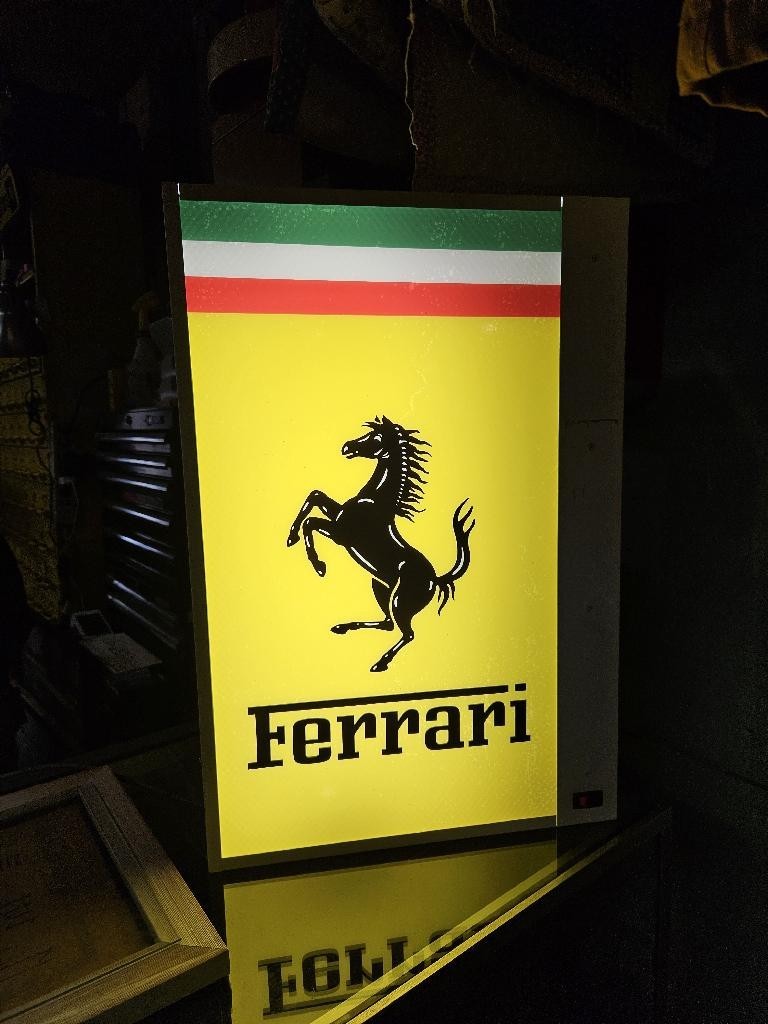 RARE Ferrari Dealership Sign Lighted Car Illuminated Box F1 Automobilia Garage RARE Ferrari Dealership Sign Lighted Car Illuminated Box F1 Automobilia Garage