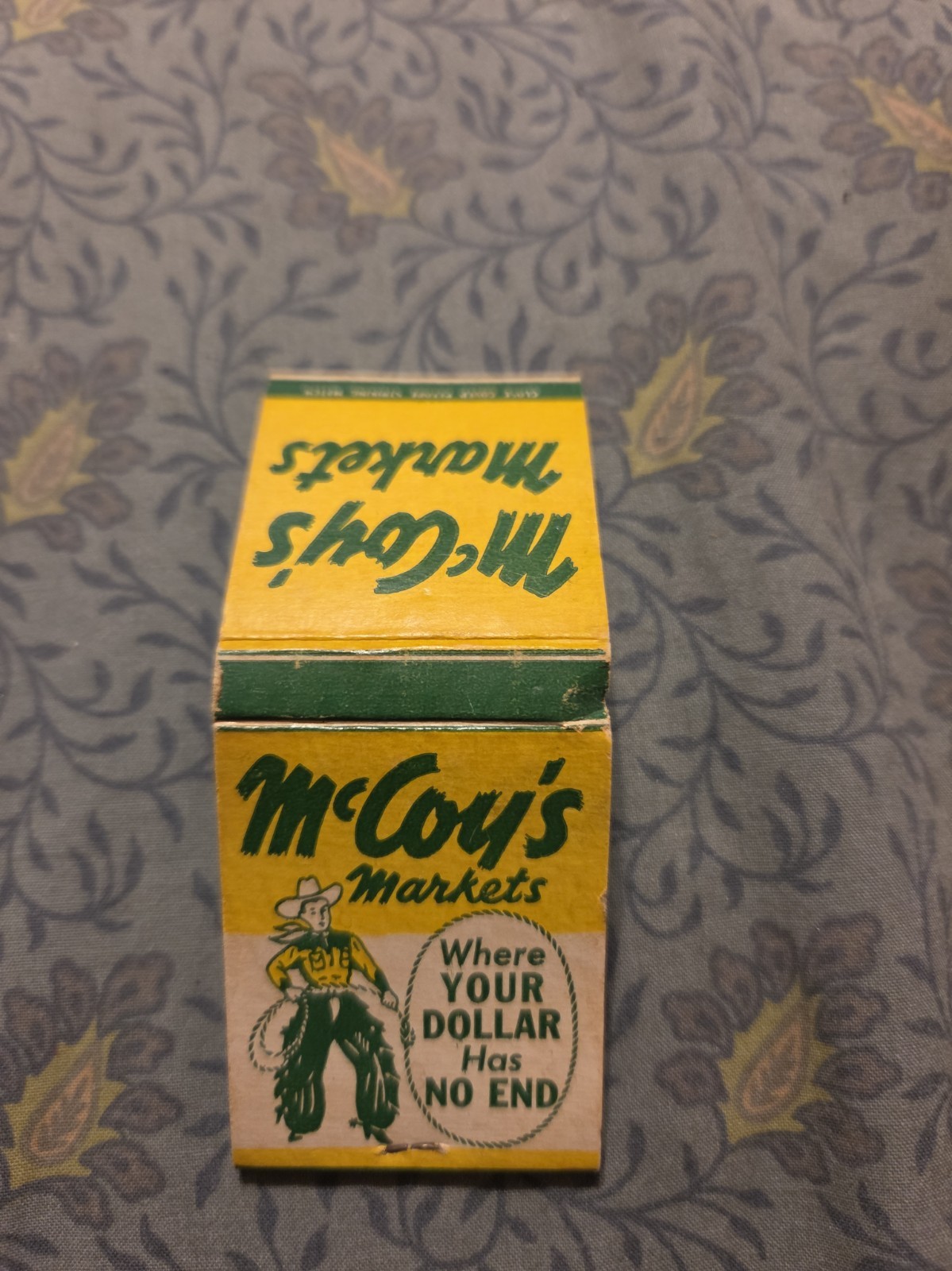 Rare scarce vintage McCoy\'s markets match book. 