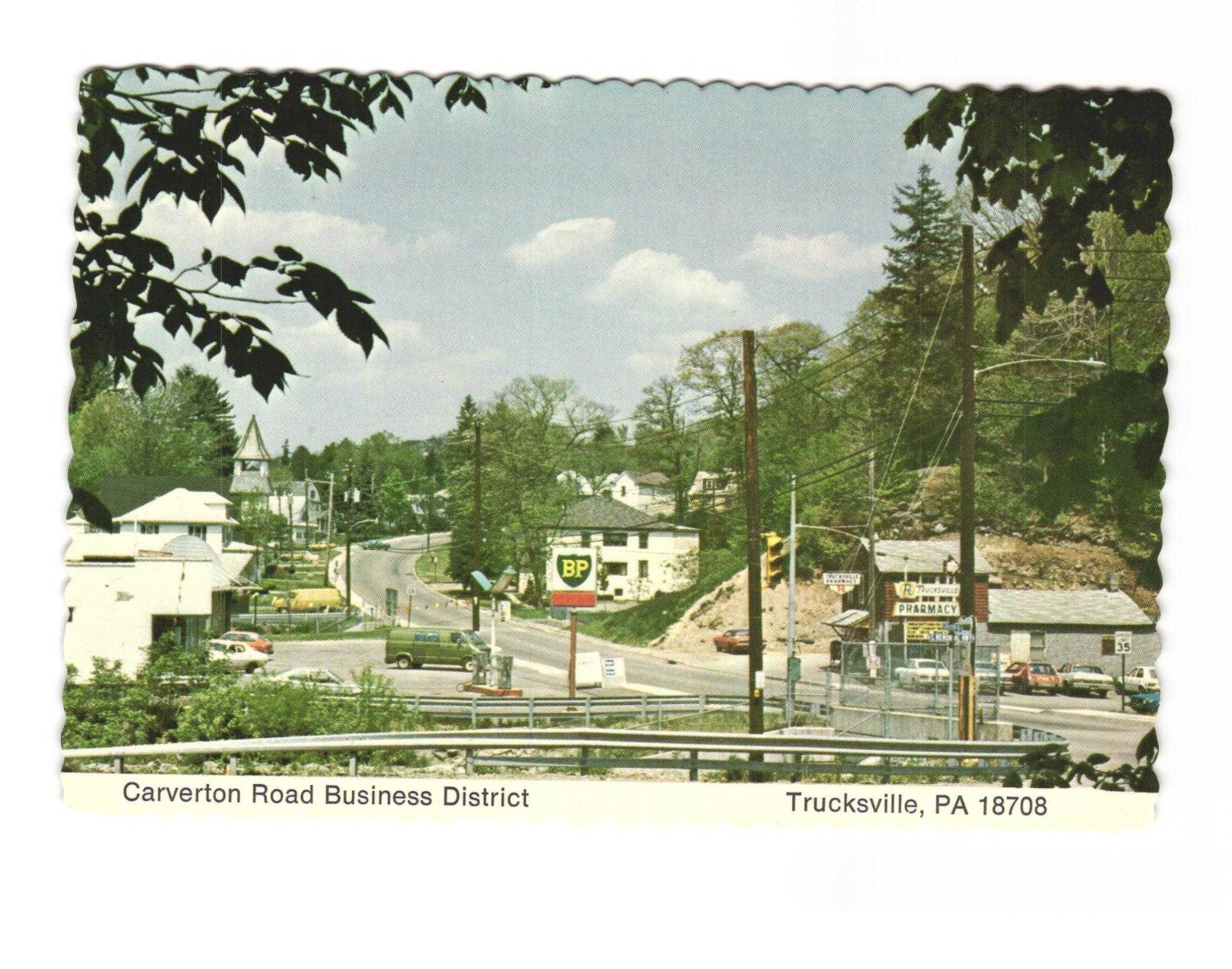 Carverton Road Business District Trucksville PA Vintage postcard unposted