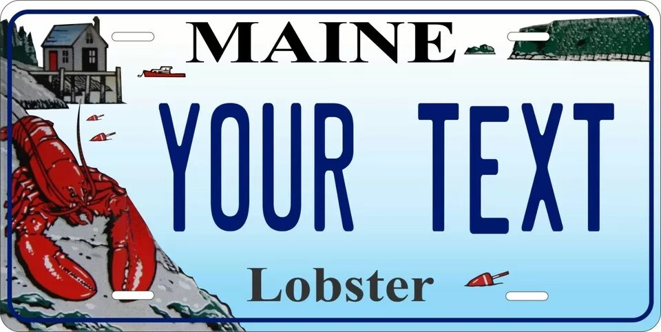 Maine Lobster Left Custom State License Plate Personalized 12