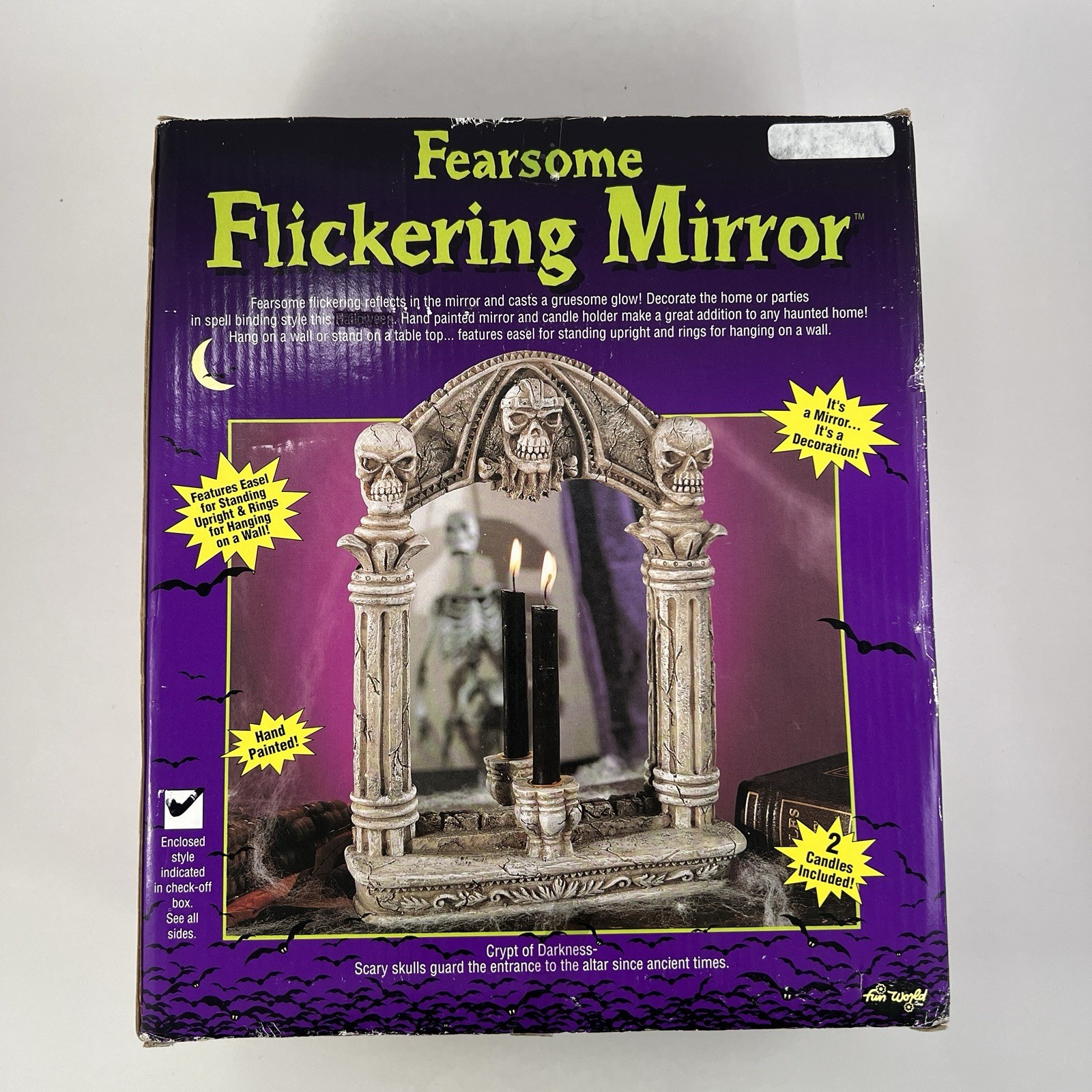Vintage Fun World Fearsome Flickering Halloween Mirror - Crypt of Darkness