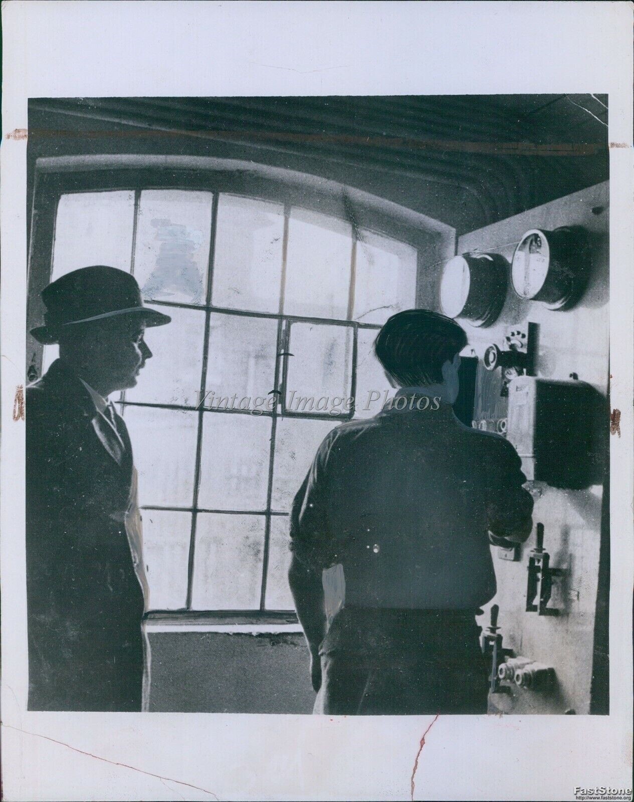 1938 Photo German Student & Observer In Power Room Witzenhausen Education 7x9