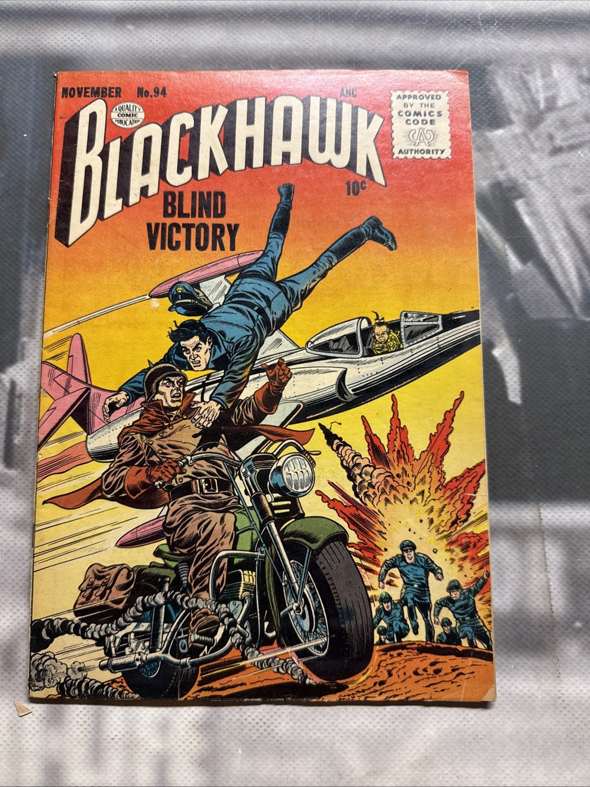 BLACKHAWK # 94 1955 QUALITY COMIC PUBLICATION WEB OF THE BLACK WIDOW B1SL