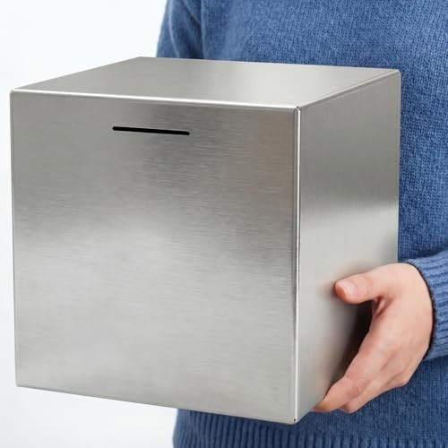 Giant Stainless Steel Piggy Bank for Adults - Break to Open Savings Box 12