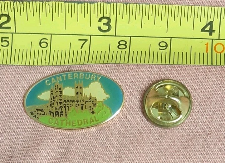 Vintage Canterbury Cathedral England UK Travel Souvenir Lapel Pin