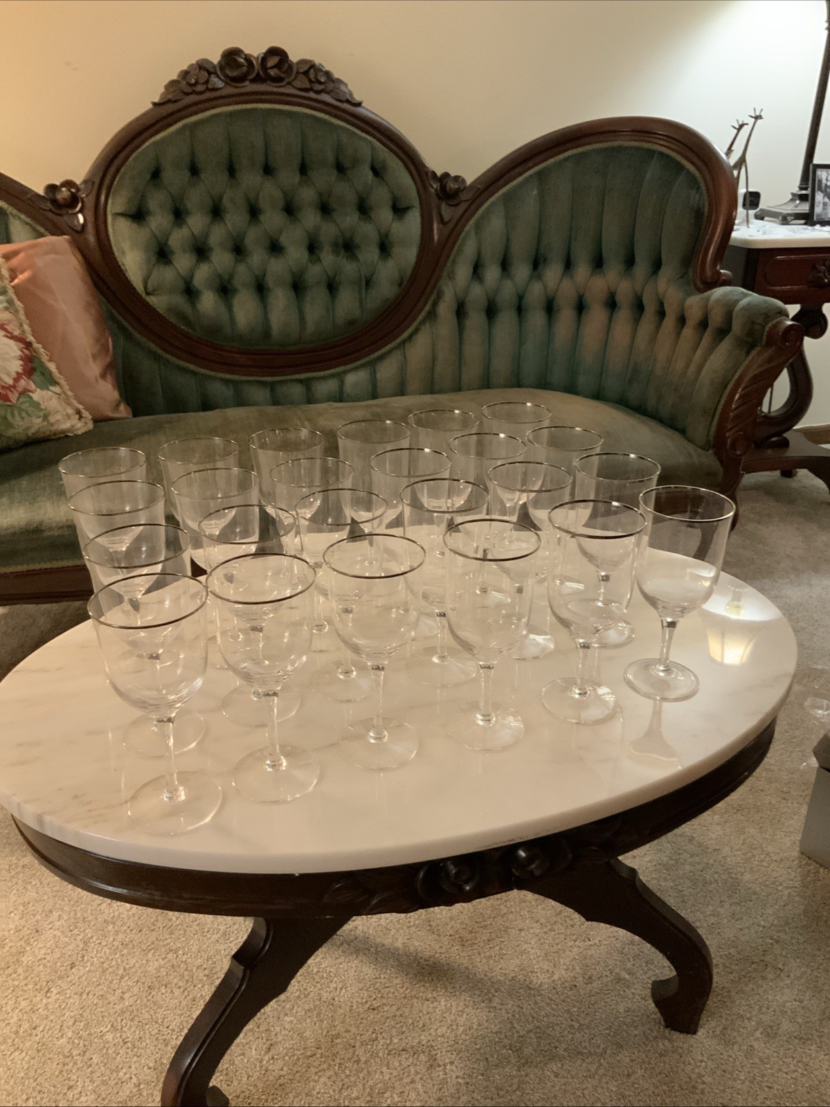 12 Noritake Paris Crystal Wine Glasses And 12 Noritake Paris Water Goblets Set