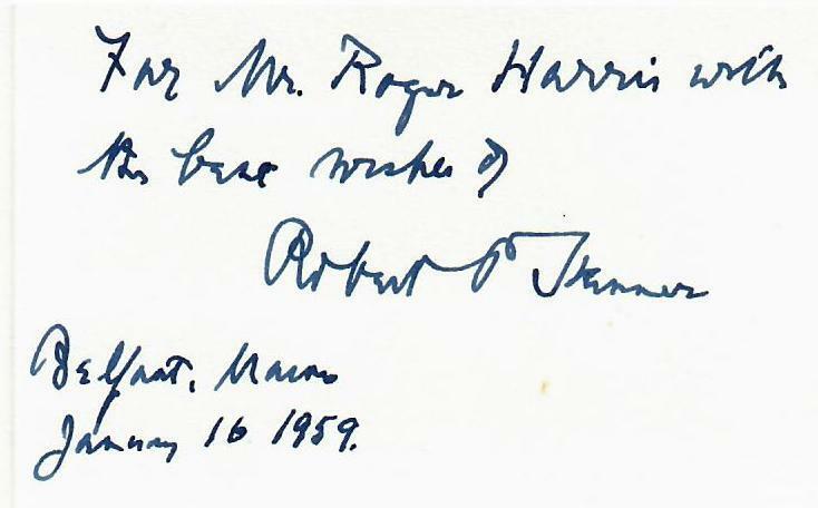 RARE “Council General France” Robert Peet Skinner Hand Written Note on 3X5 Card
