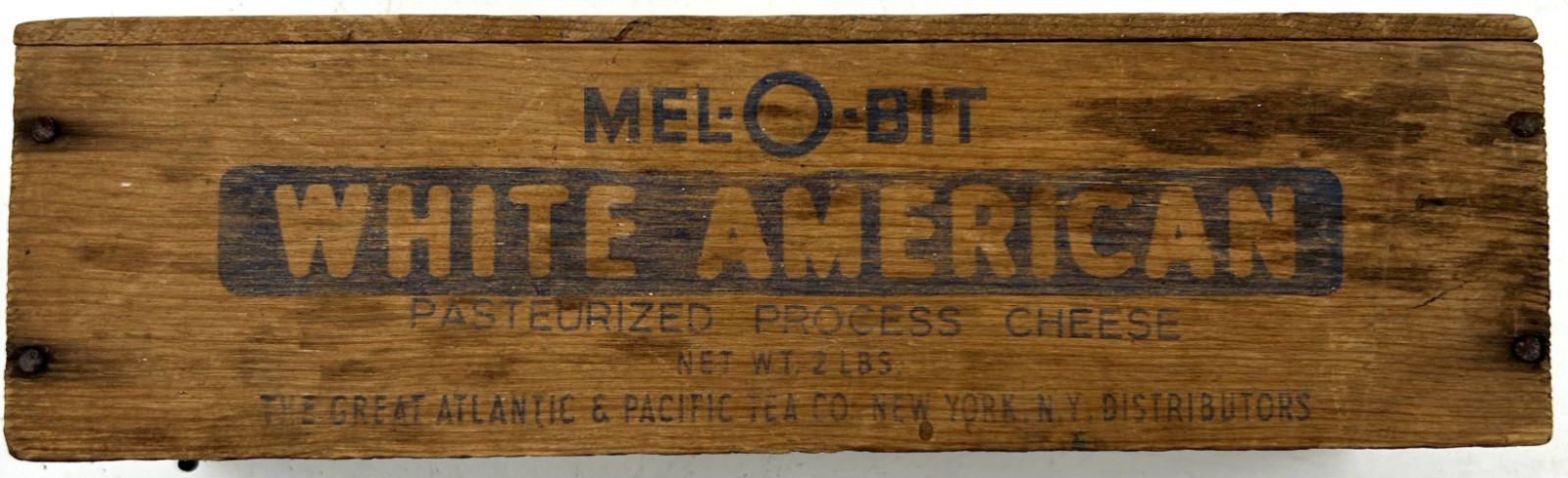 Vintage Mel-O-Bit White American Wooden Cheese Box - 3\