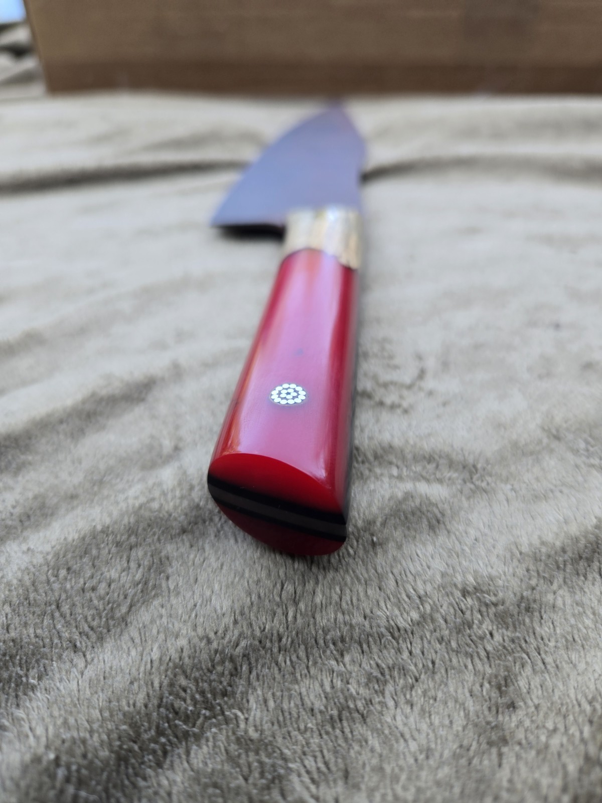 Half Face Blades Chef Knife, One Of A Kind with original box, case & sticker