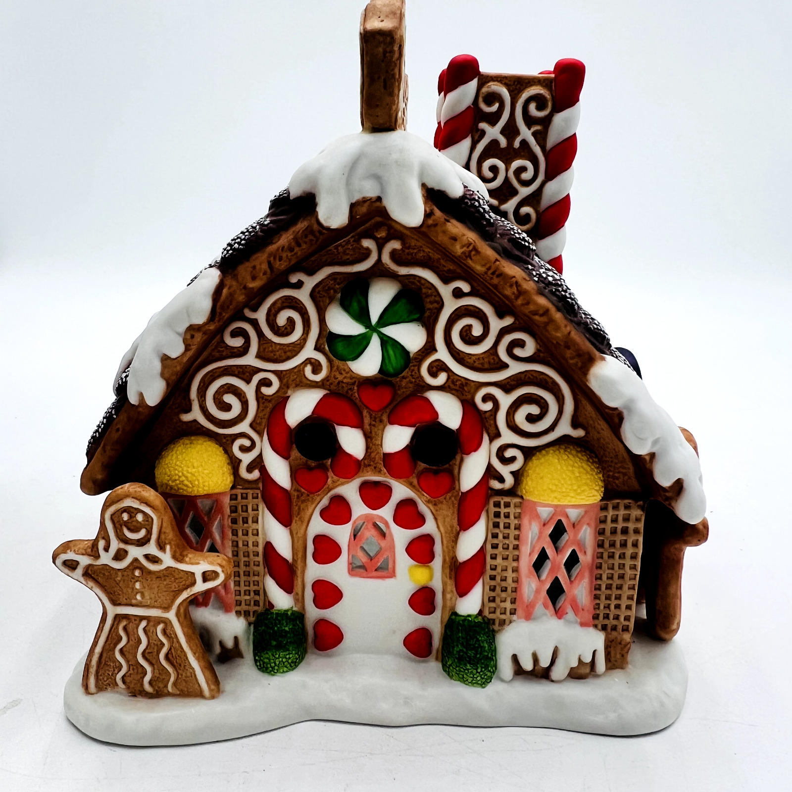 PartyLite Ceramic Holiday Gingerbread Tealight House Retired Candle Holder