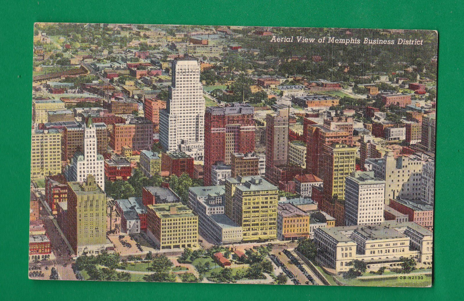AERIAL VIEW OF MEMPHIS BUSINESS DISTRICT, TENNESSEE VINTAGE PC USED 4769