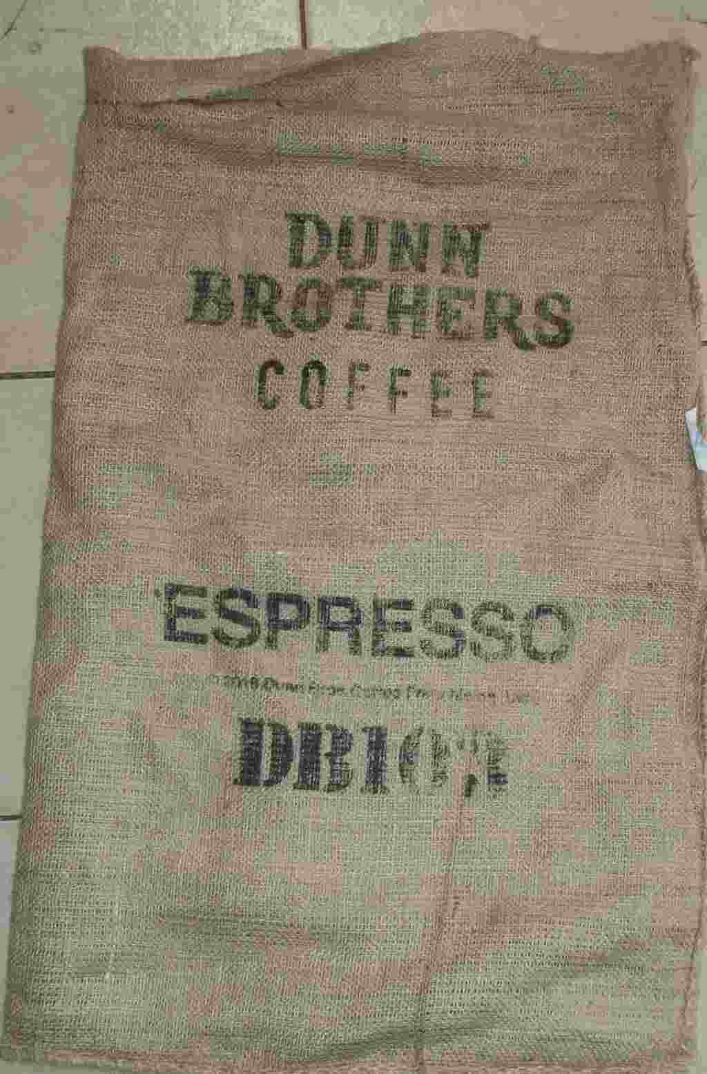 Lot of 2 Large Expresso Coffee Bean Burlap Bags Sacks, Wall Art, 30\