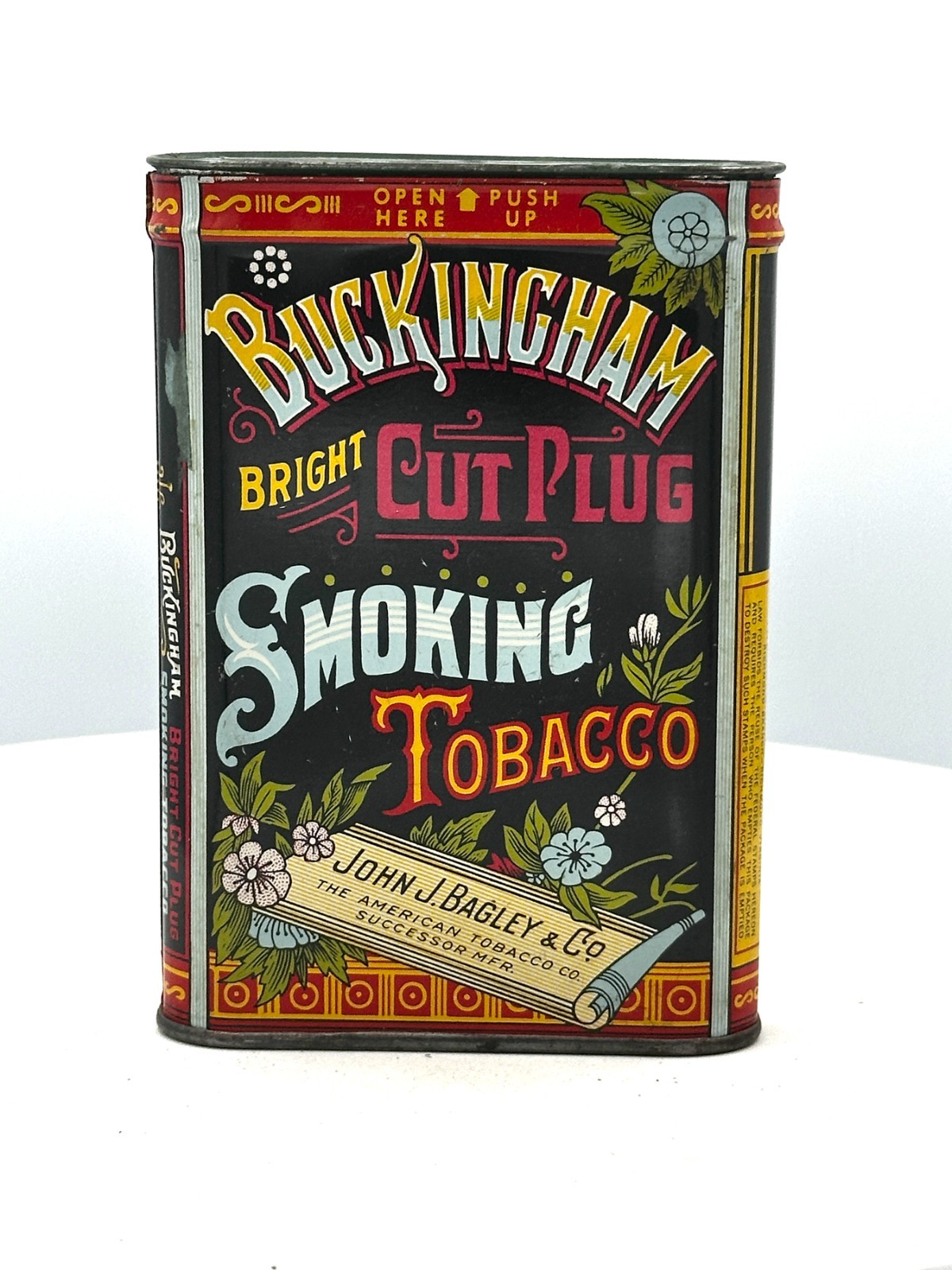 NICE Vintage Buckingham Bright Cut Plug Smoking Tobacco Empty Pocket Tin